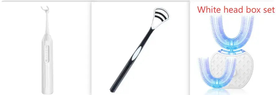 360 Degrees Intelligent Automatic Electric Toothbrush Waterproof U Type Tooth Brush Whitening Blue Light USB Charging - Grab Online Now