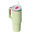40 Oz Tumbler With Handle Straw Insulated, Stainless Steel Spill Proof Vacuum Coffee Cup Tumbler With Lid Tapered Mug Gifts For Valentine Lover Suitable For Car Gym Office Travel cjdropshipping