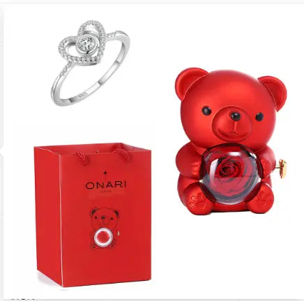 Eternal Rose Teddy Bear Gifts Box With Necklace - Grab Online Now