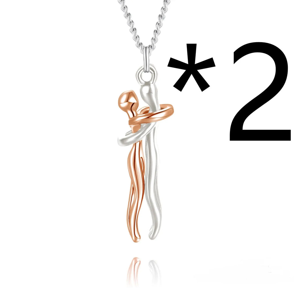 Hot Sale Affectionate Hug Necklace Couples Anniversary Valentine's Day  Gift Fashion Punk Street Style Pendant Necklace - Grab Online Now