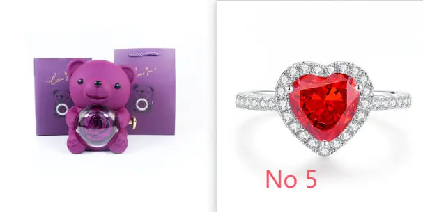 Eternal Rose Teddy Bear Gifts Box With Necklace - Grab Online Now