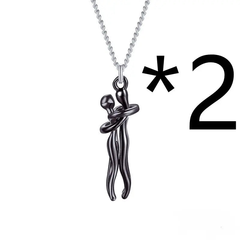 Hot Sale Affectionate Hug Necklace Couples Anniversary Valentine's Day  Gift Fashion Punk Street Style Pendant Necklace - Grab Online Now