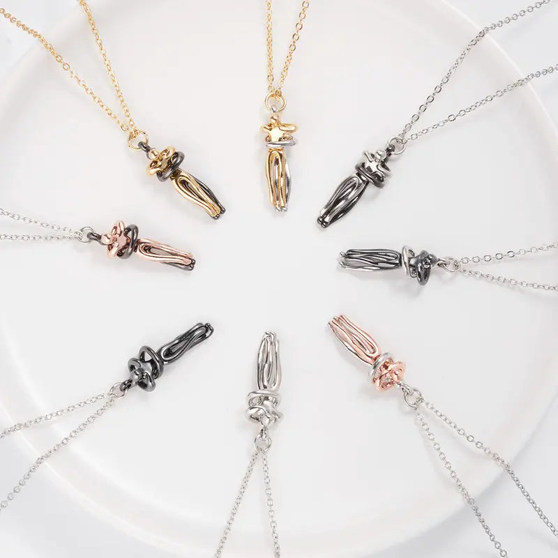 Hot Sale Affectionate Hug Necklace Couples Anniversary Valentine's Day  Gift Fashion Punk Street Style Pendant Necklace - Grab Online Now
