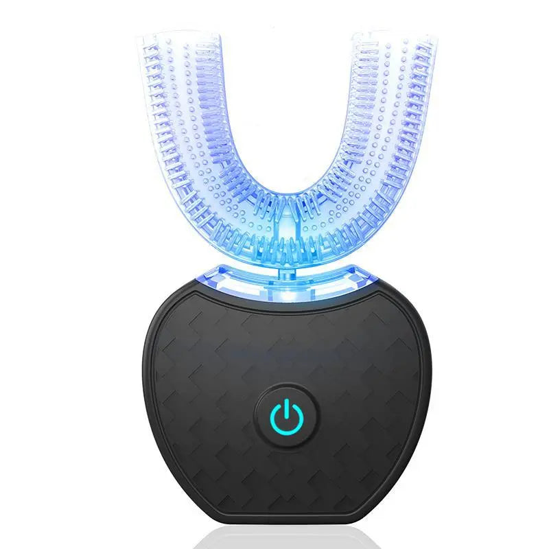 360 Degrees Intelligent Automatic Electric Toothbrush Waterproof U Type Tooth Brush Whitening Blue Light USB Charging cjdropshipping