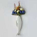 Simple Modern Creative Wall Ceramic Goldfish Vase Restaurant Mural Wall Hanging Three-Dimensional Wall Decoration Wholesale cjdropshipping