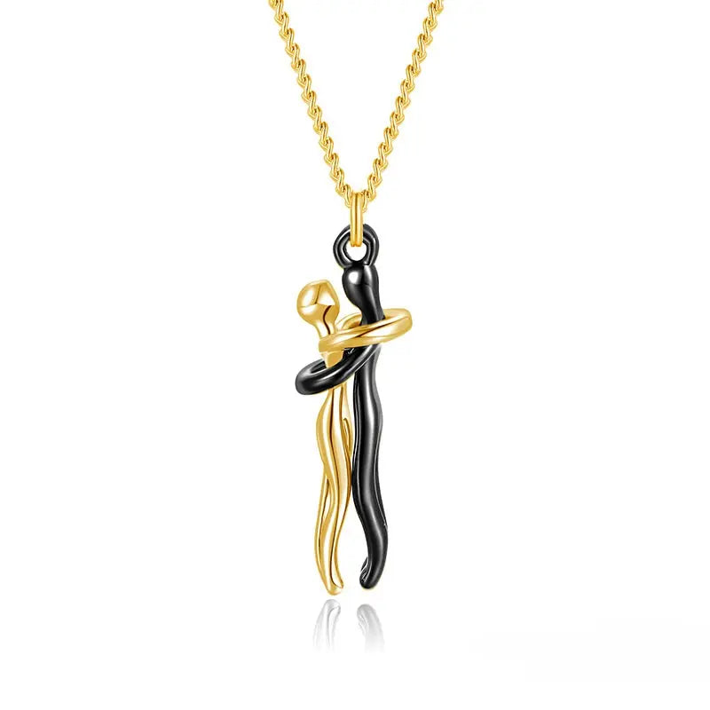 Hot Sale Affectionate Hug Necklace Couples Anniversary Valentine's Day  Gift Fashion Punk Street Style Pendant Necklace - Grab Online Now