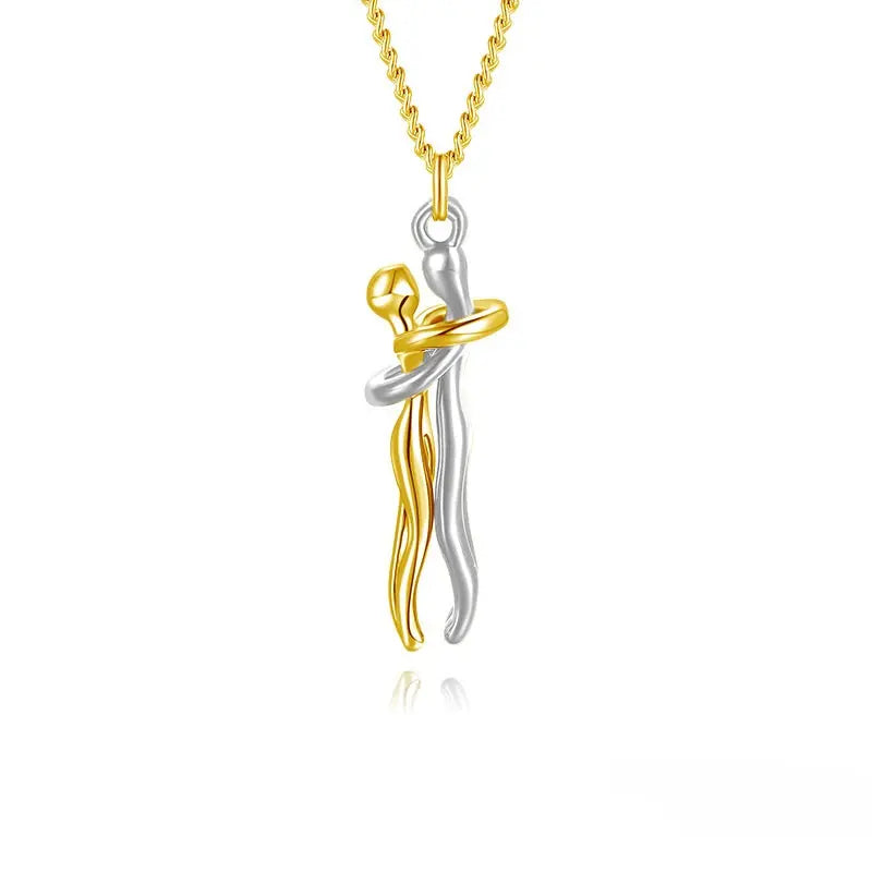 Hot Sale Affectionate Hug Necklace Couples Anniversary Valentine's Day  Gift Fashion Punk Street Style Pendant Necklace - Grab Online Now