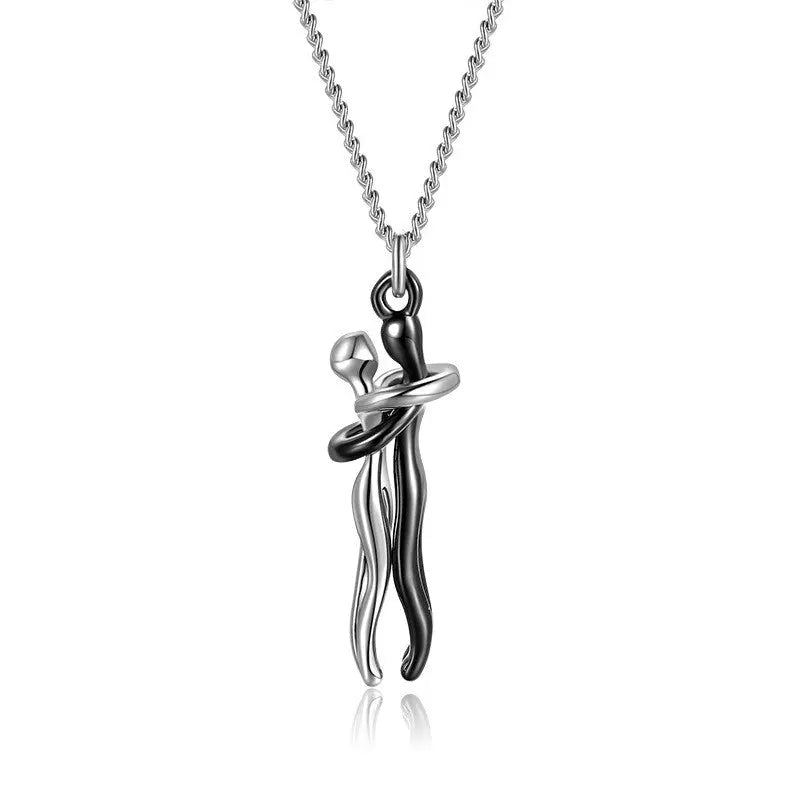 Hot Sale Affectionate Hug Necklace Couples Anniversary Valentine's Day  Gift Fashion Punk Street Style Pendant Necklace - Grab Online Now