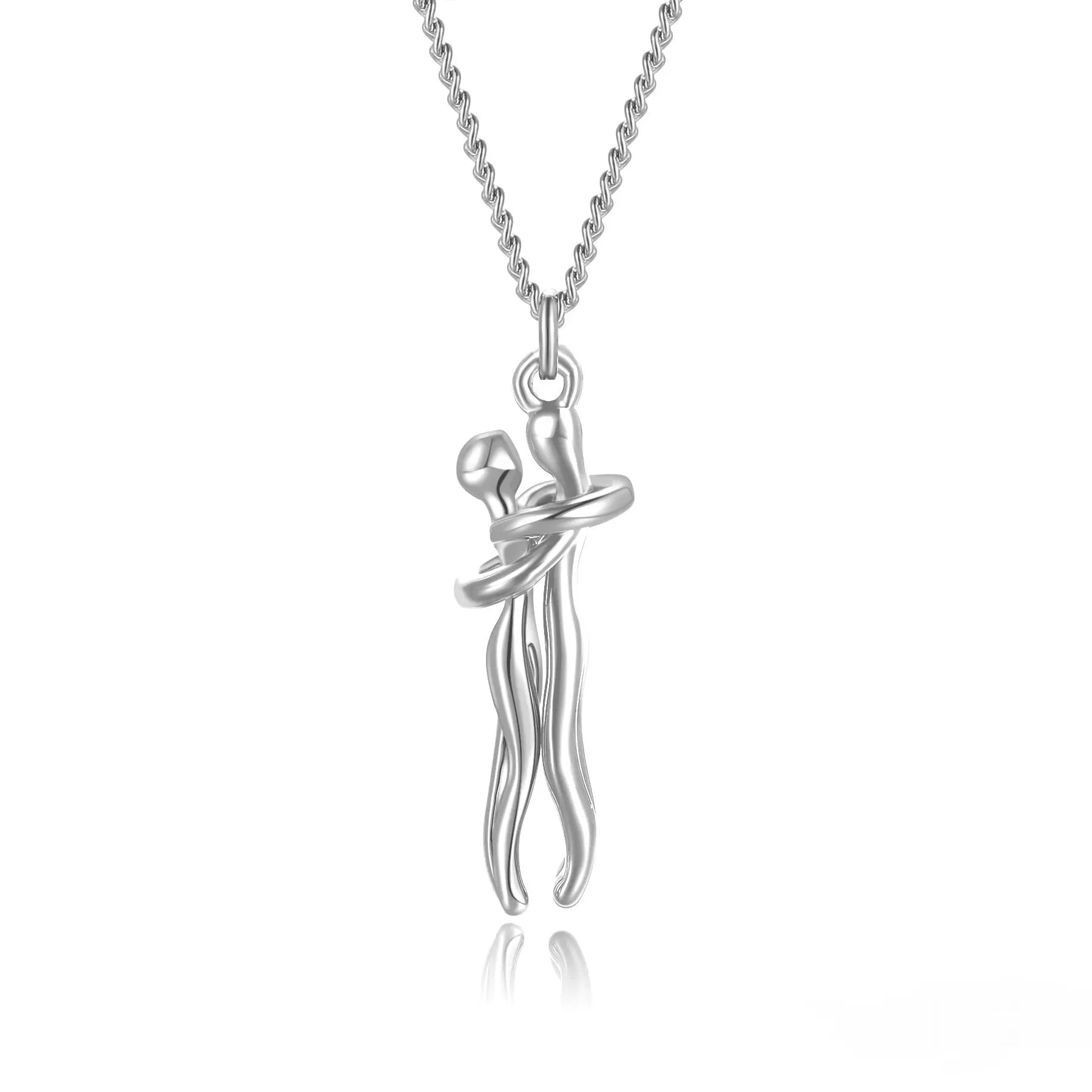 Hot Sale Affectionate Hug Necklace Couples Anniversary Valentine's Day  Gift Fashion Punk Street Style Pendant Necklace - Grab Online Now