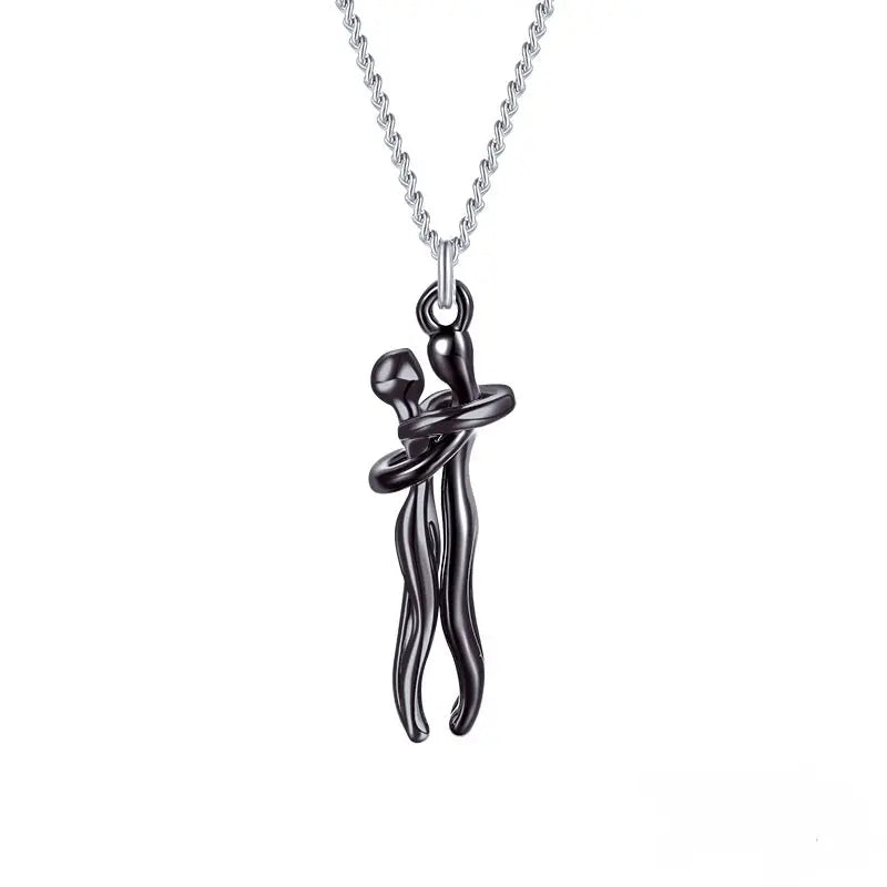 Hot Sale Affectionate Hug Necklace Couples Anniversary Valentine's Day  Gift Fashion Punk Street Style Pendant Necklace - Grab Online Now