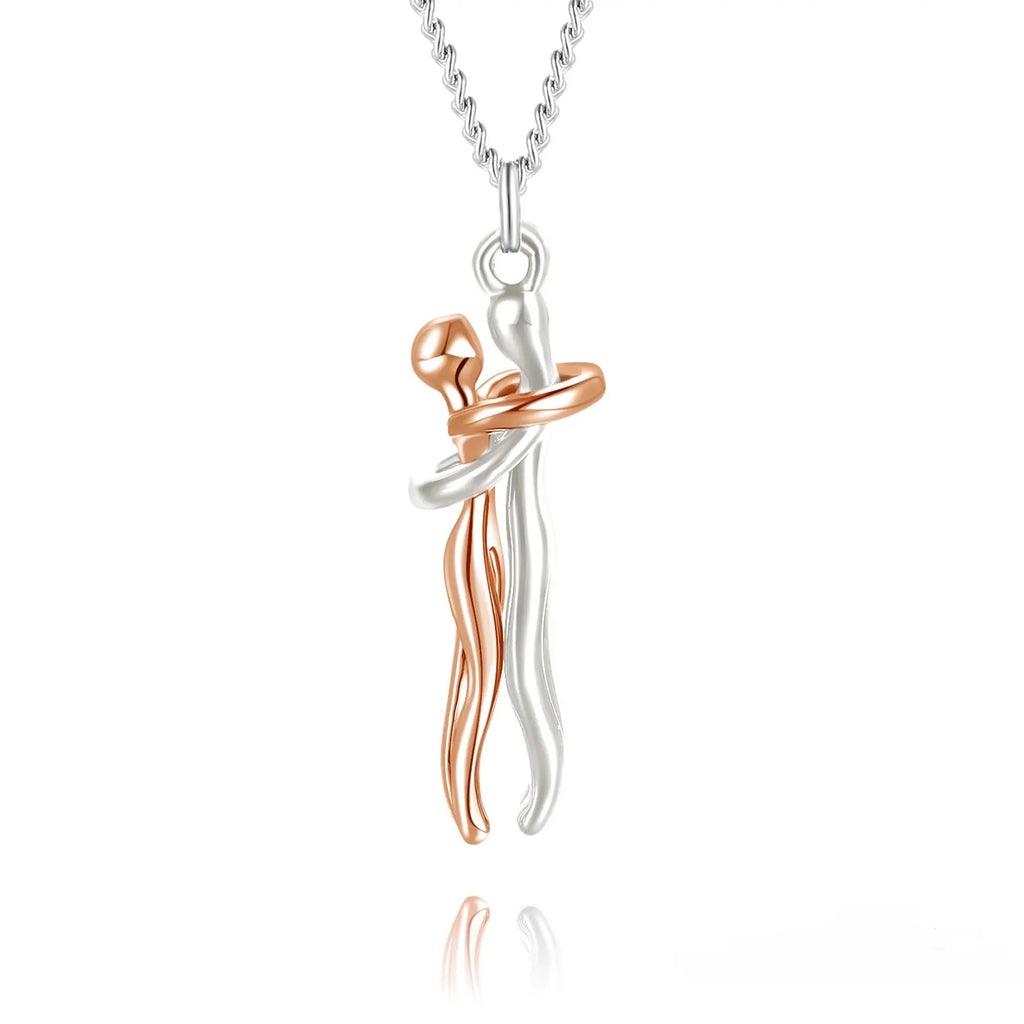 Hot Sale Affectionate Hug Necklace Couples Anniversary Valentine's Day  Gift Fashion Punk Street Style Pendant Necklace - Grab Online Now