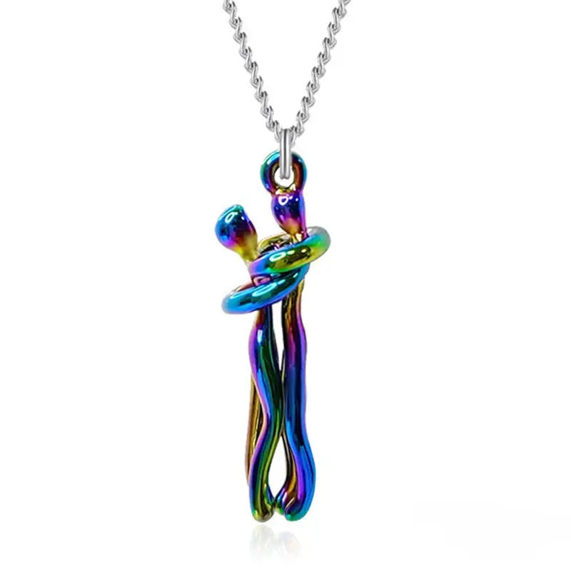 Hot Sale Affectionate Hug Necklace Couples Anniversary Valentine's Day  Gift Fashion Punk Street Style Pendant Necklace - Grab Online Now