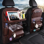 PU Leather Car Storage Bag Multifunction Seat Back Tray Hanging Bag Waterproof Car Organizer Automotive Interior Accessories cjdropshipping