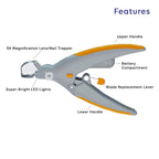 Multifunctional Magnifying Glass Pet Nail Clippers With Light cjdropshipping
