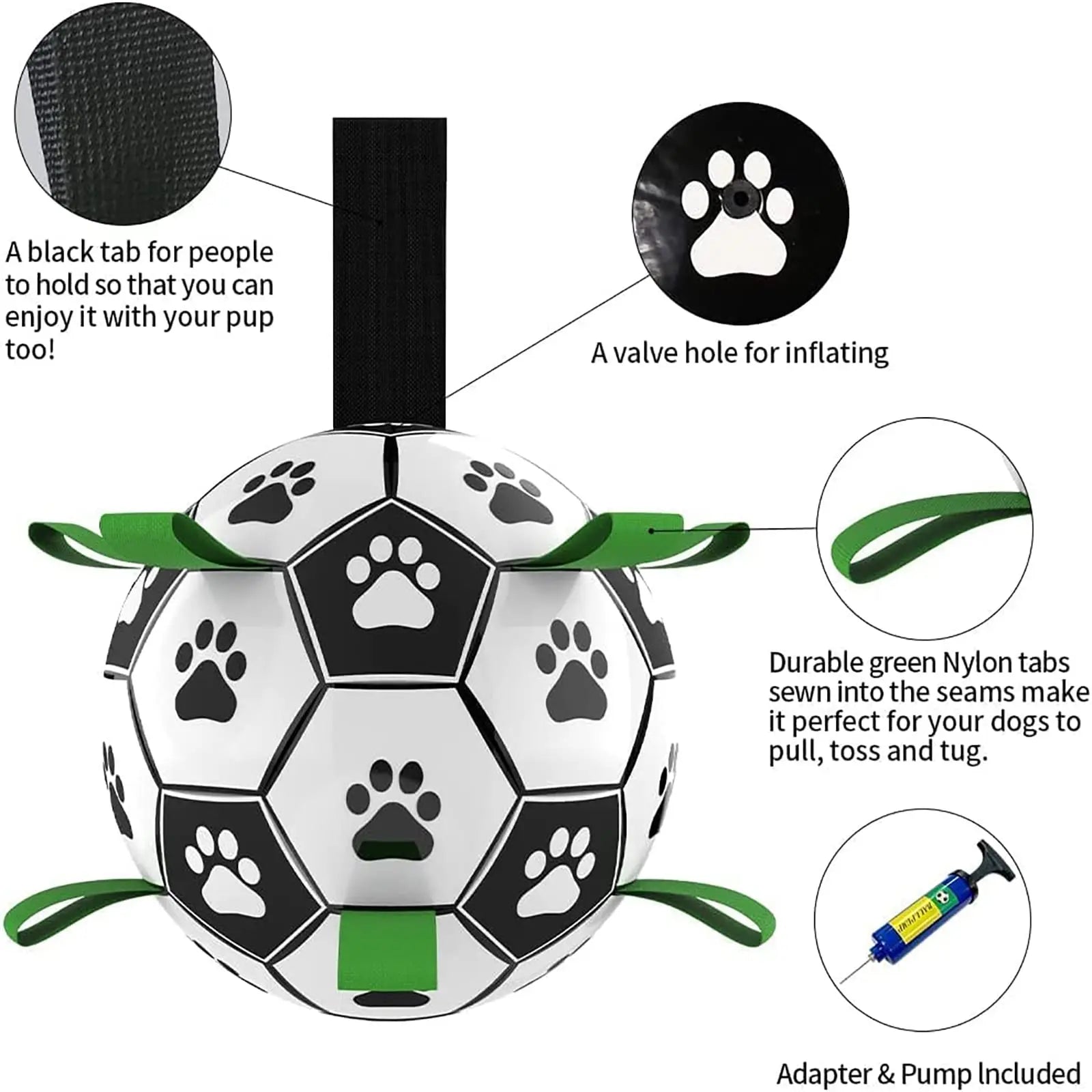 Interactive Dog Football Toy Soccer Ball Inflated Training Toy For Dogs Outdoor Border Collie Balls For Large Dogs Pet Supplies cjdropshipping