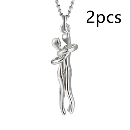 Love Hug Necklace Unisex Men Women Couple Jewelry Simple Temperament Clavicle Chain Valentines Day Lover Gift cjdropshipping