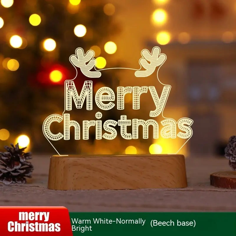 Christmas Decoration 3D Lamp Acrylic LED Night Lights New Year Valentines Day Christmas Kids Gift Christmas Ornaments cjdropshipping