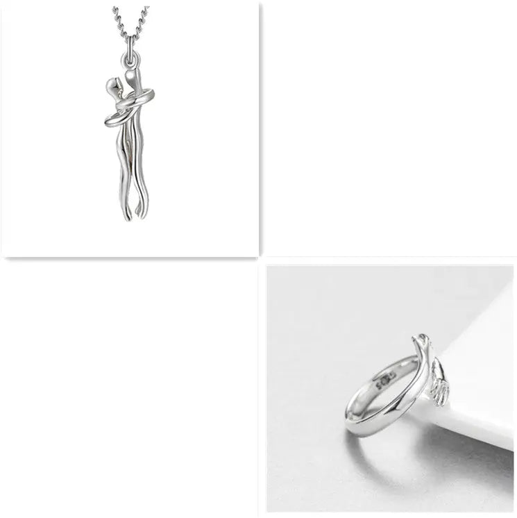 Love Hug Necklace Unisex Men Women Couple Jewelry Simple Temperament Clavicle Chain Valentines Day Lover Gift cjdropshipping