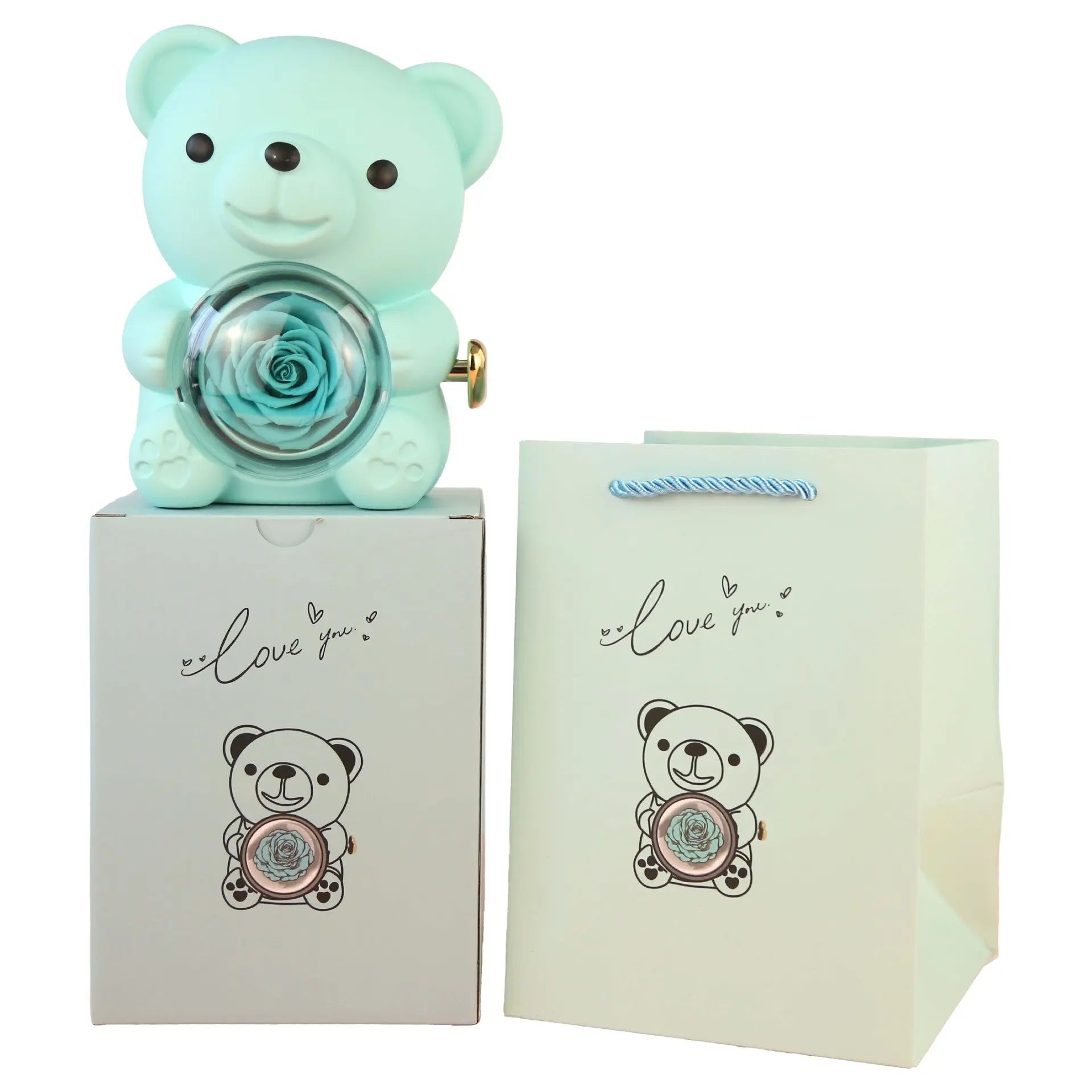 Eternal Rose Teddy Bear Gifts Box With Necklace - Grab Online Now