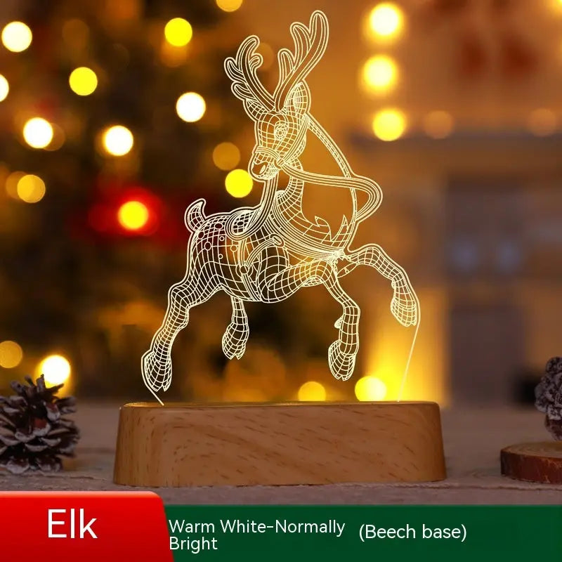 Christmas Decoration 3D Lamp Acrylic LED Night Lights New Year Valentines Day Christmas Kids Gift Christmas Ornaments cjdropshipping