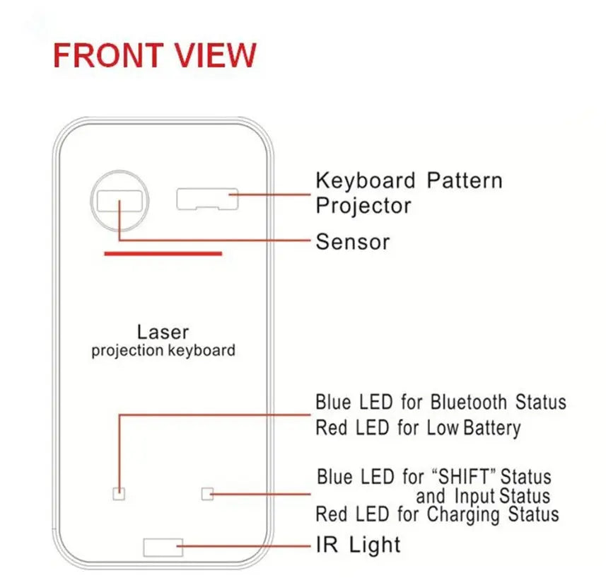 LEING FST Virtual Laser Keyboard Bluetooth Wireless Projector Phone Keyboard For Computer Pad Laptop With Mouse Function cjdropshipping