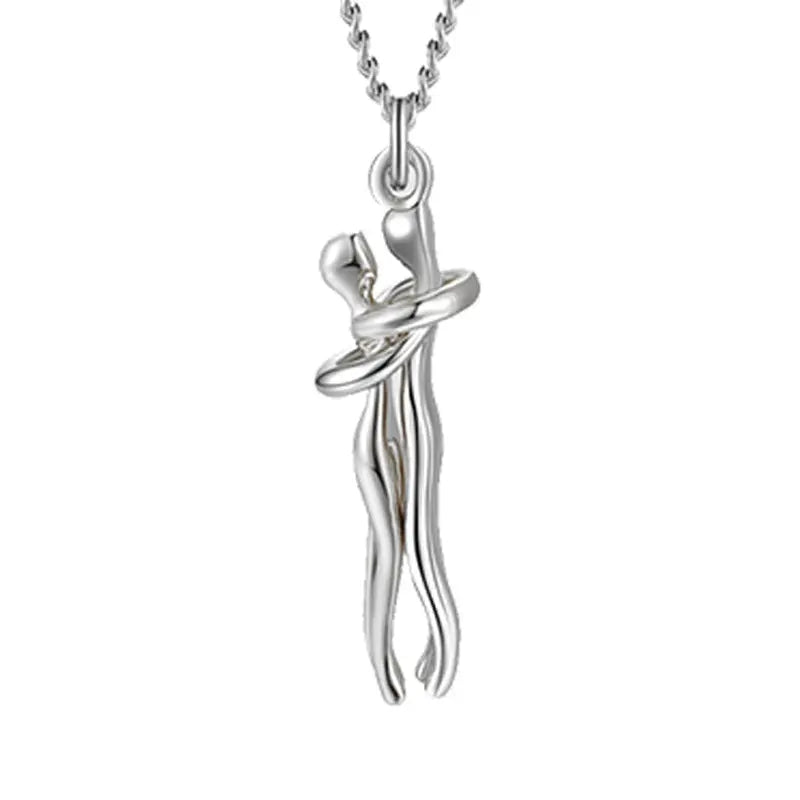 Love Hug Necklace Unisex Men Women Couple Jewelry Simple Temperament Clavicle Chain Valentines Day Lover Gift cjdropshipping