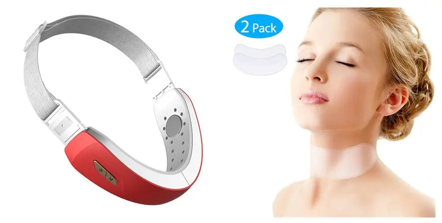 LED Photon Therapy V-shaped Slimming Facial Micro-current Electric Vibration Lifting Massager cjdropshipping