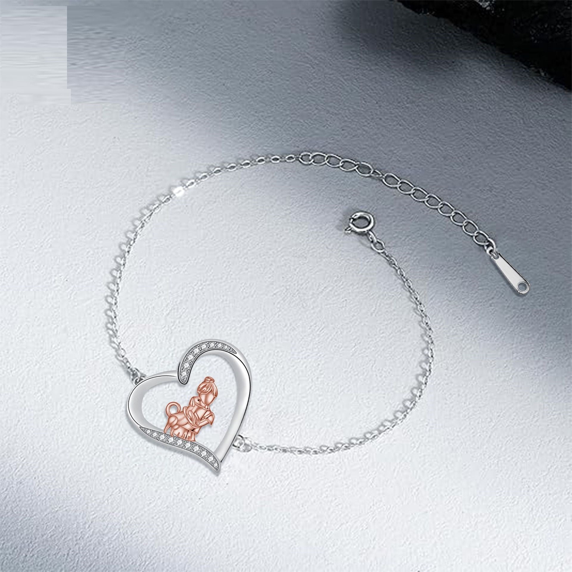 Heart-shaped Ornament Girl's Dog Bracelet