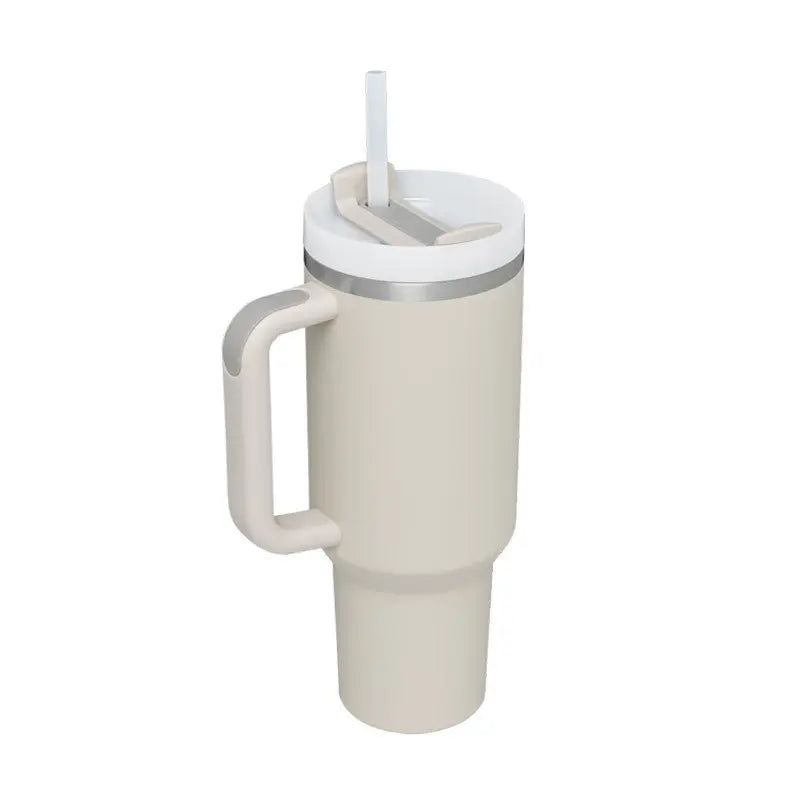 40 Oz Tumbler With Handle Straw Insulated, Stainless Steel Spill Proof Vacuum Coffee Cup Tumbler With Lid Tapered Mug Gifts For Valentine Lover Suitable For Car Gym Office Travel cjdropshipping