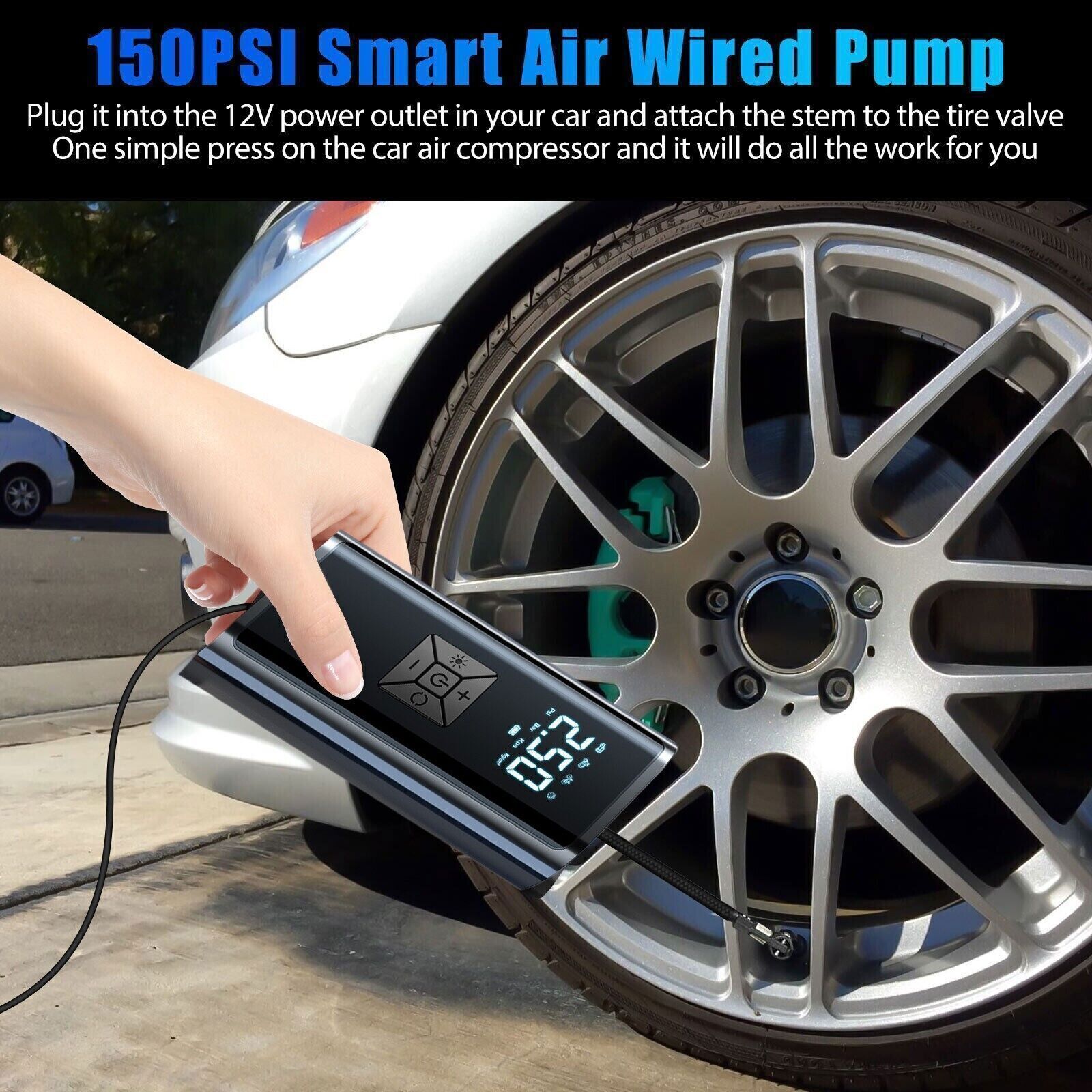 150 PSI Tire Inflator Car Air Compressor Electric Portable Auto 12V Air