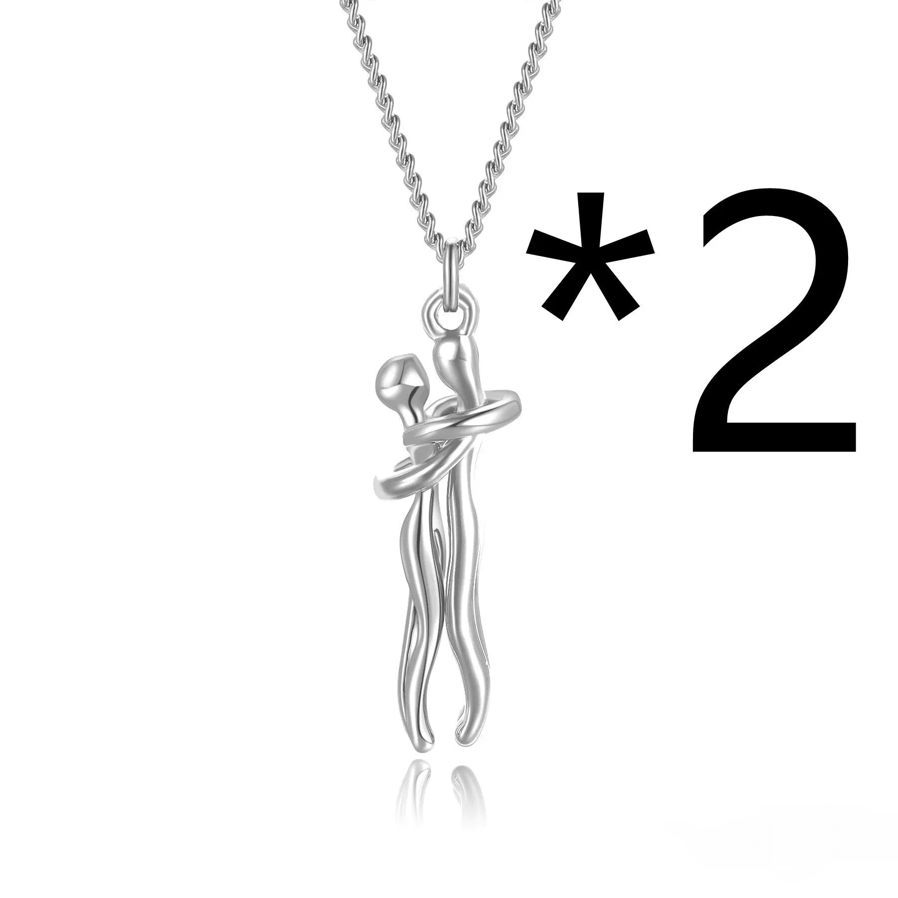 Hot Sale Affectionate Hug Necklace Couples Anniversary Valentine's Day  Gift Fashion Punk Street Style Pendant Necklace - Grab Online Now