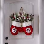 Christmas Garland Creative Glove Shaped Simulated Flower Wreath cjdropshipping