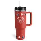 40 Oz Tumbler With Handle Straw Insulated, Stainless Steel Spill Proof Vacuum Coffee Cup Tumbler With Lid Tapered Mug Gifts For Valentine Lover Suitable For Car Gym Office Travel cjdropshipping