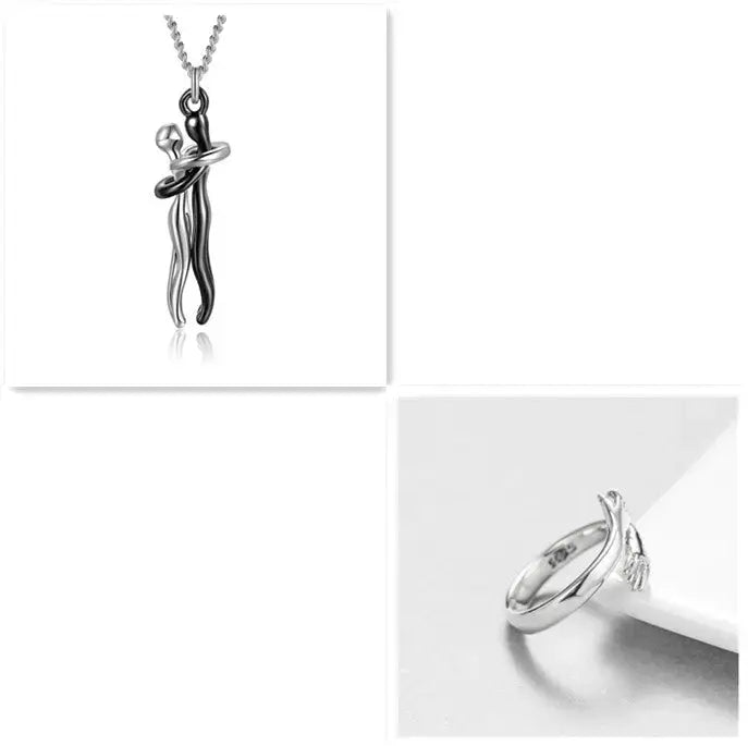 Love Hug Necklace Unisex Men Women Couple Jewelry Simple Temperament Clavicle Chain Valentines Day Lover Gift cjdropshipping