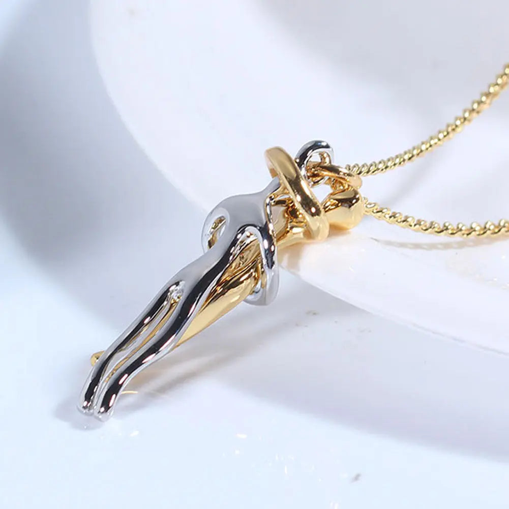 Love Hug Necklace Unisex Men Women Couple Jewelry Simple Temperament Clavicle Chain Valentines Day Lover Gift cjdropshipping