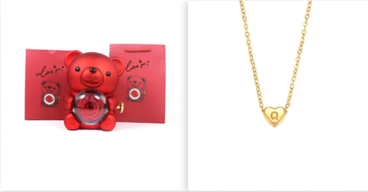 Eternal Rose Teddy Bear Gifts Box With Necklace - Grab Online Now