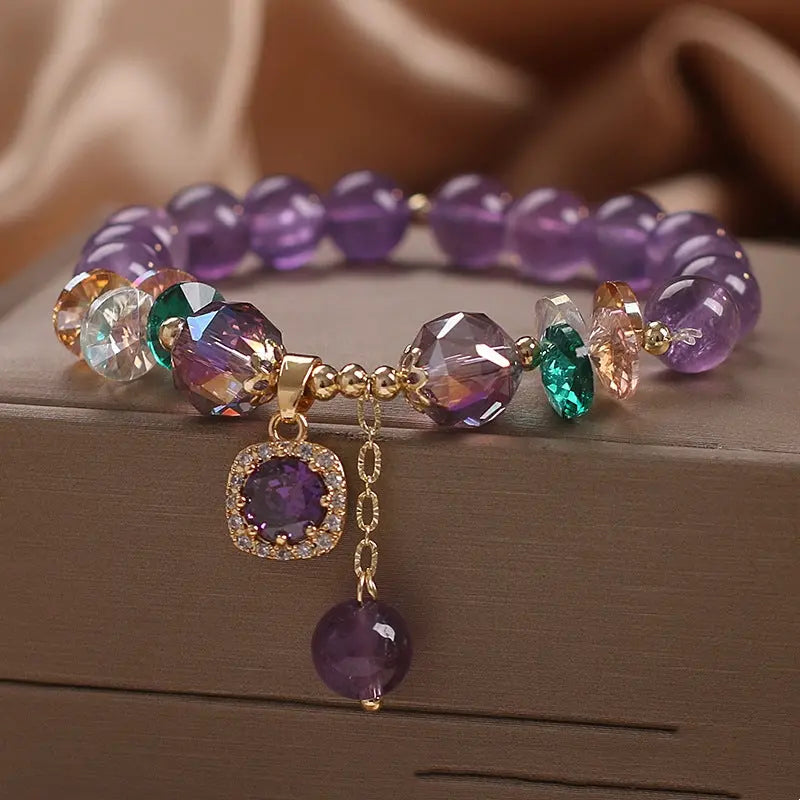 Internet Celebrity Special-interest Design Natural Amethyst Bracelet cjdropshipping