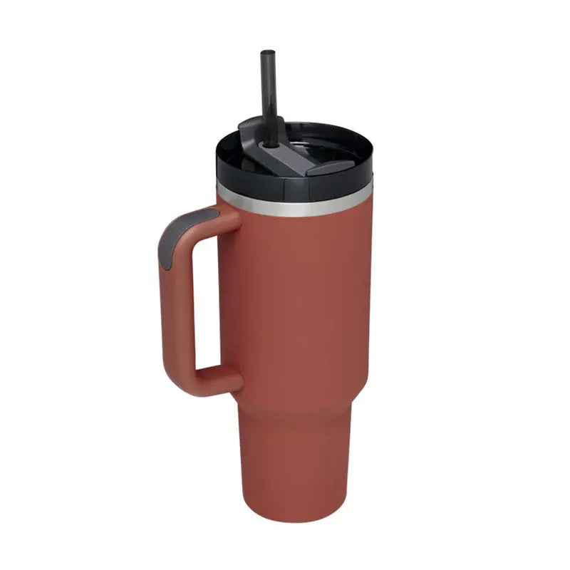 40 Oz Tumbler With Handle Straw Insulated, Stainless Steel Spill Proof Vacuum Coffee Cup Tumbler With Lid Tapered Mug Gifts For Valentine Lover Suitable For Car Gym Office Travel cjdropshipping