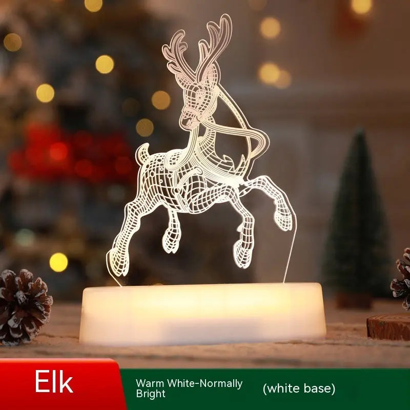 Christmas Decoration 3D Lamp Acrylic LED Night Lights New Year Valentines Day Christmas Kids Gift Christmas Ornaments cjdropshipping