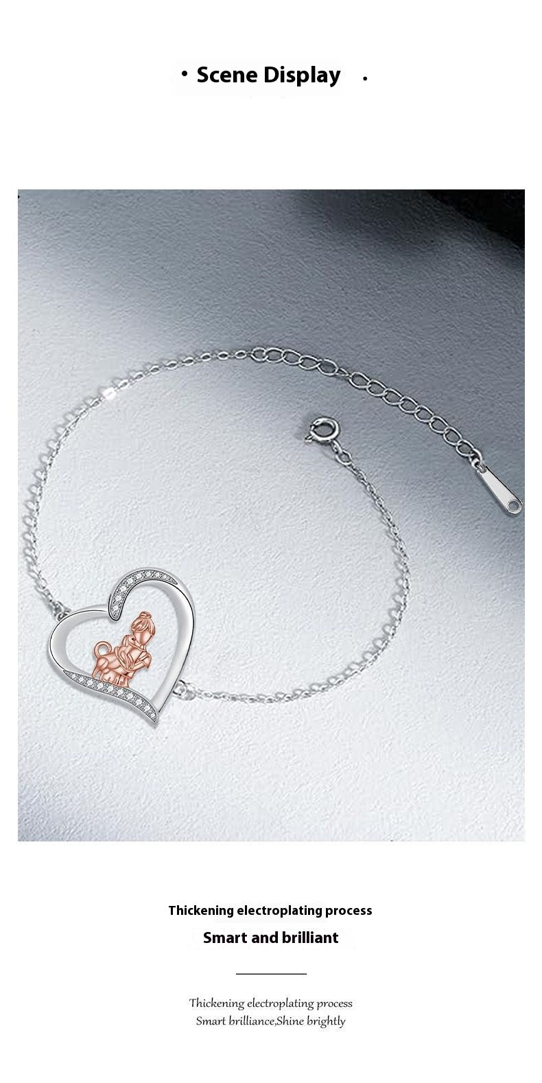 Heart-shaped Ornament Girl's Dog Bracelet