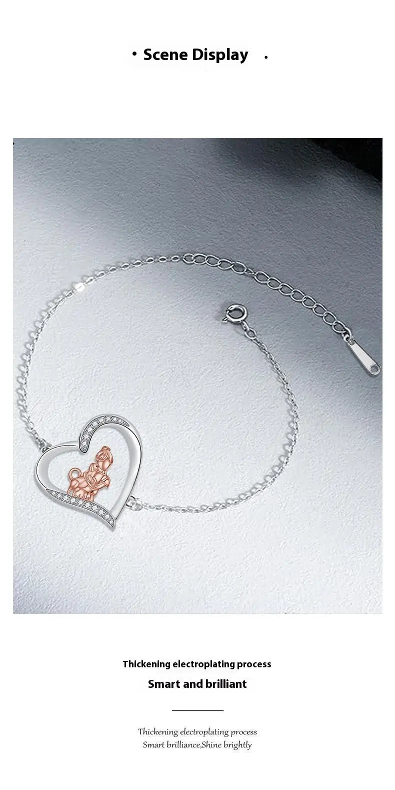 Heart-shaped Ornament Girl's Dog Bracelet cjdropshipping