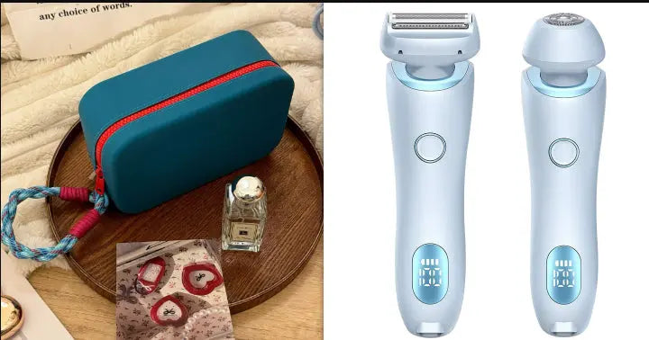 2 In 1 Hair Removal Epilator USB Rechargeable Trimmer Women Body Razor Face Leg Armpit Bikini Hand Pubic Shaver Hair Remover cjdropshipping