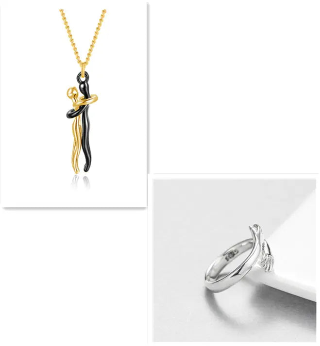 Love Hug Necklace Unisex Men Women Couple Jewelry Simple Temperament Clavicle Chain Valentines Day Lover Gift cjdropshipping