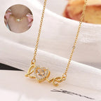 Valentines Day Gift New Titanium Steel Necklace Fashion New Love Smart Necklace Female Clavicle Chain Fashion Jewelry Woman - Grab Online Now