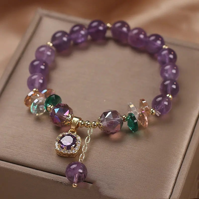 Internet Celebrity Special-interest Design Natural Amethyst Bracelet cjdropshipping
