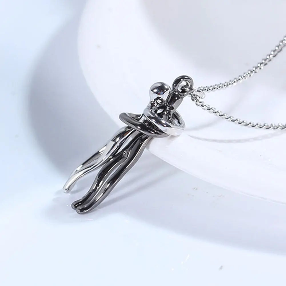 Love Hug Necklace Unisex Men Women Couple Jewelry Simple Temperament Clavicle Chain Valentines Day Lover Gift cjdropshipping