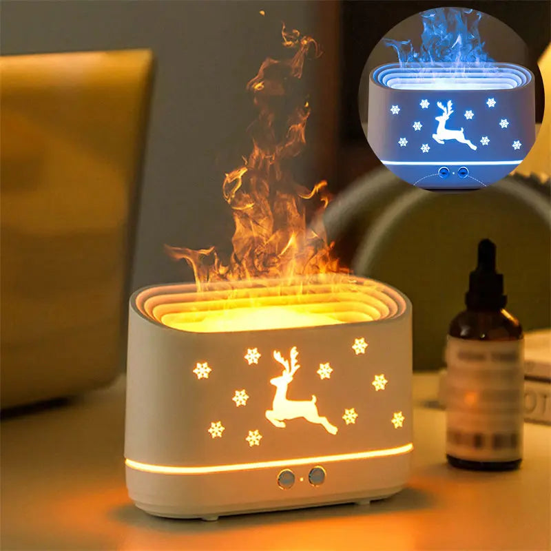 Elk Flame Humidifier Diffuser Mute Household Atmosphere Lamp Christmas Home Decorations cjdropshipping