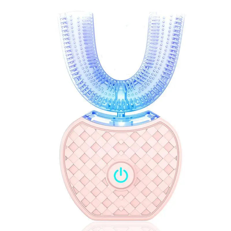 360 Degrees Intelligent Automatic Electric Toothbrush Waterproof U Type Tooth Brush Whitening Blue Light USB Charging cjdropshipping