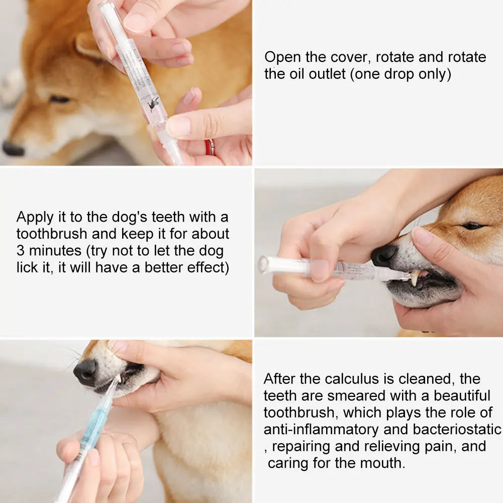 Pet Teeth Repairing Kit For Dog Cat Teeth Cleaning Pen Kit cjdropshipping
