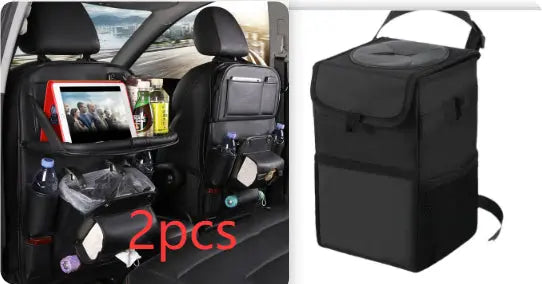 PU Leather Car Storage Bag Multifunction Seat Back Tray Hanging Bag Waterproof Car Organizer Automotive Interior Accessories - Grab Online Now